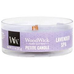 WoodWick ароматическая свеча Lavender Spa Petite, 31 г цена и информация | Подсвечники, свечи | 220.lv
