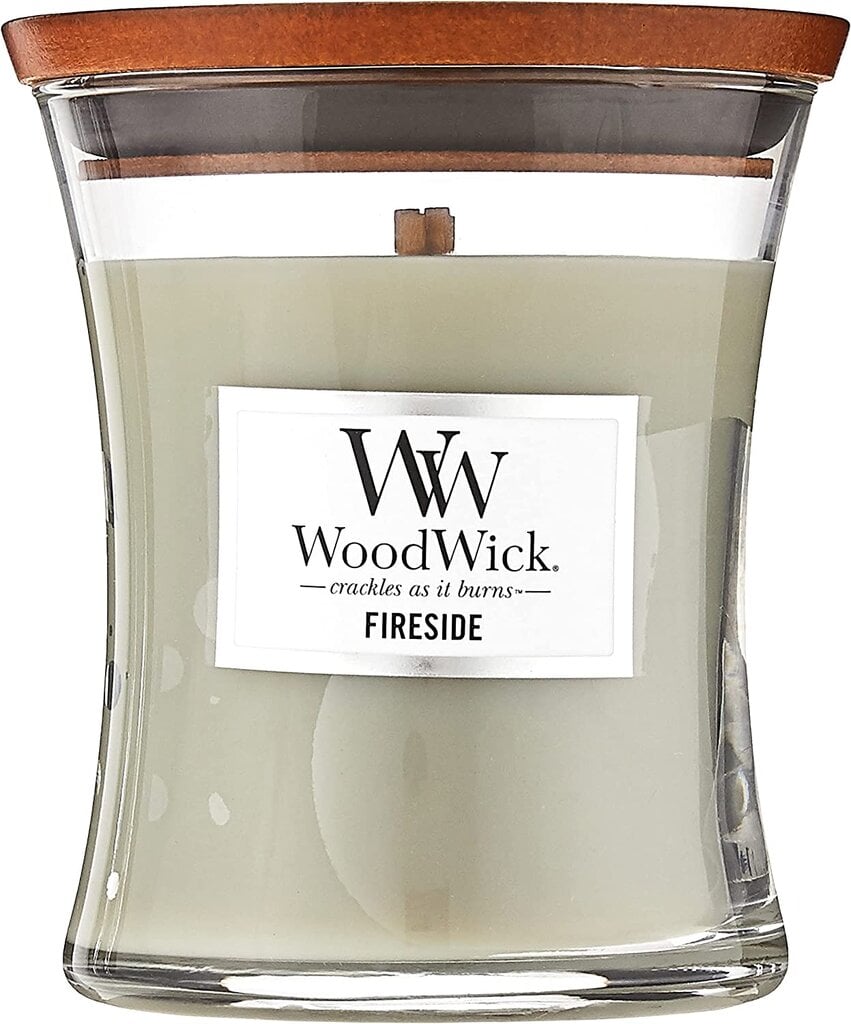 WoodWick aromātiska svece fireplace, 85.0 g cena un informācija | Sveces un svečturi | 220.lv