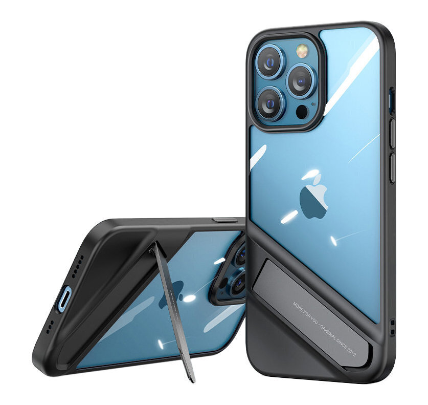 Ugreen Fusion Kickstand Case Hard Cover with Gel Frame and Stand, paredzēts iPhone 13 Pro, melns цена и информация | Telefonu vāciņi, maciņi | 220.lv