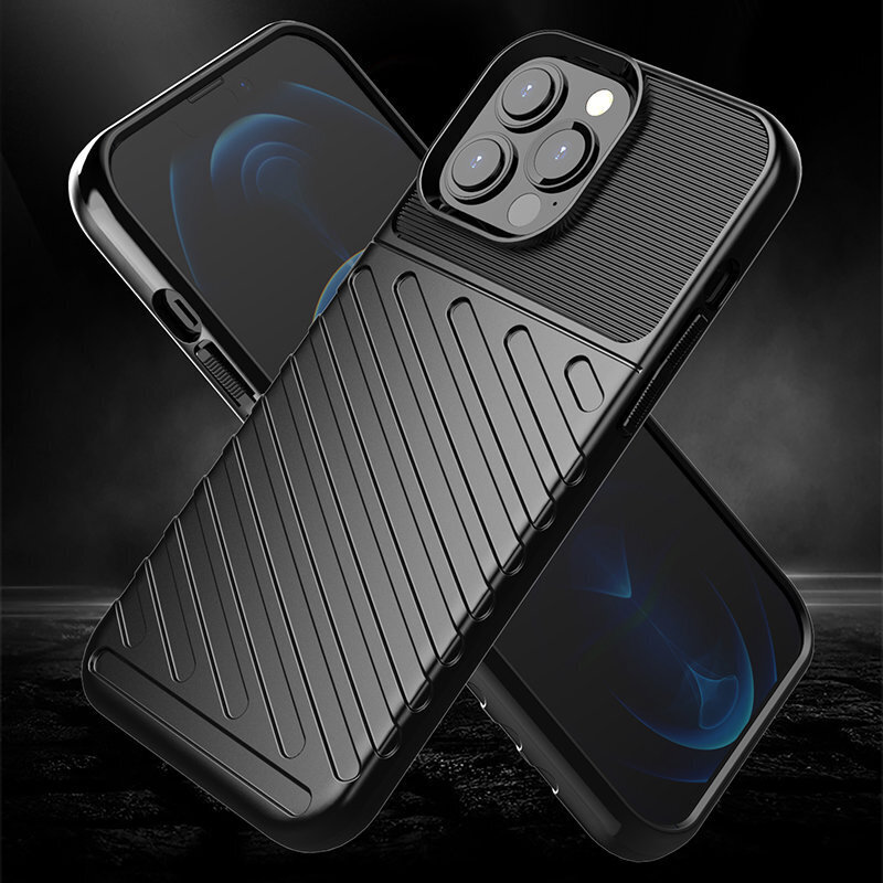 Thunder Case Flexible Tough Rugged Cover TPU Case, paredzēts iPhone 13 Pro Max, melns цена и информация | Telefonu vāciņi, maciņi | 220.lv