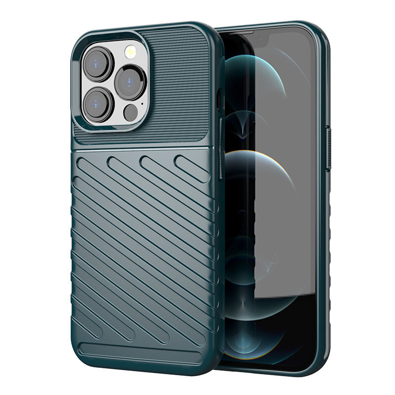 Thunder Case Flexible Tough Rugged Cover TPU Case, paredzēts iPhone 13 Pro, zaļš цена и информация | Telefonu vāciņi, maciņi | 220.lv