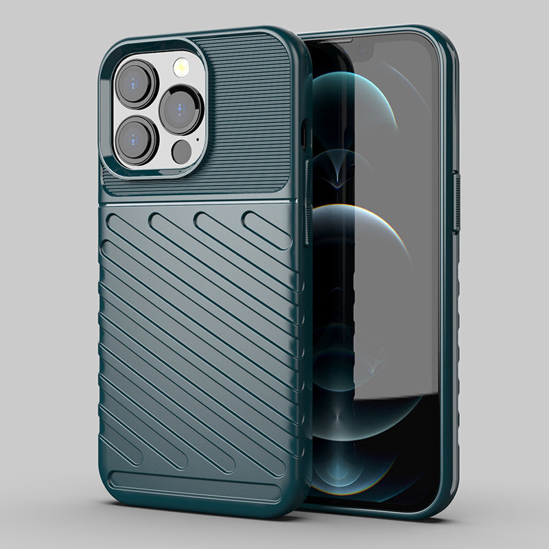 Thunder Case Flexible Tough Rugged Cover TPU Case, paredzēts iPhone 13 Pro, zaļš цена и информация | Telefonu vāciņi, maciņi | 220.lv