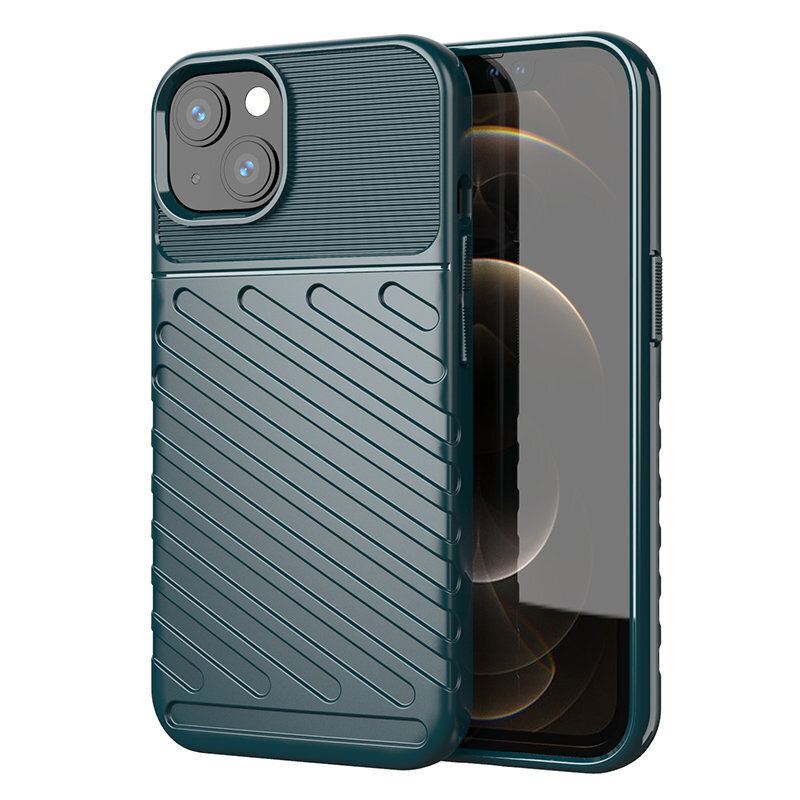 Thunder Case Flexible Tough Rugged Cover TPU Case, paredzēts iPhone 13, zaļš цена и информация | Telefonu vāciņi, maciņi | 220.lv