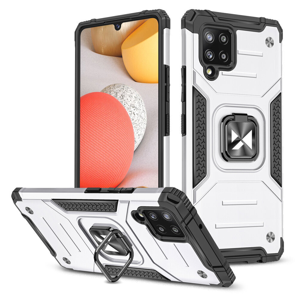 Wozinsky Ring Armor Hybrid Case paredzēts amsung Galaxy A42 5G, sudraba cena un informācija | Telefonu vāciņi, maciņi | 220.lv