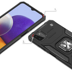 Wozinsky Ring Armor Hybrid Case paredzēts amsung Galaxy A22 4G, sudraba cena un informācija | Telefonu vāciņi, maciņi | 220.lv