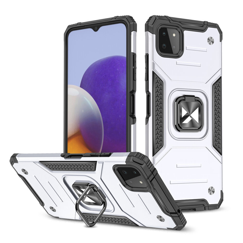 Wozinsky Ring Armor Hybrid Case paredzēts amsung Galaxy A22 4G, sudraba cena un informācija | Telefonu vāciņi, maciņi | 220.lv