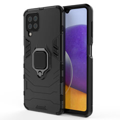 Ring Armor Case Kickstand Tough Rugged Cover, paredzēts Samsung Galaxy A22 4G, melns cena un informācija | Telefonu vāciņi, maciņi | 220.lv