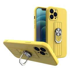 Чехол с держателем для пальца и подставкой Hurtel для iPhone 11 Pro, жёлтый цена и информация | Чехлы для телефонов | 220.lv