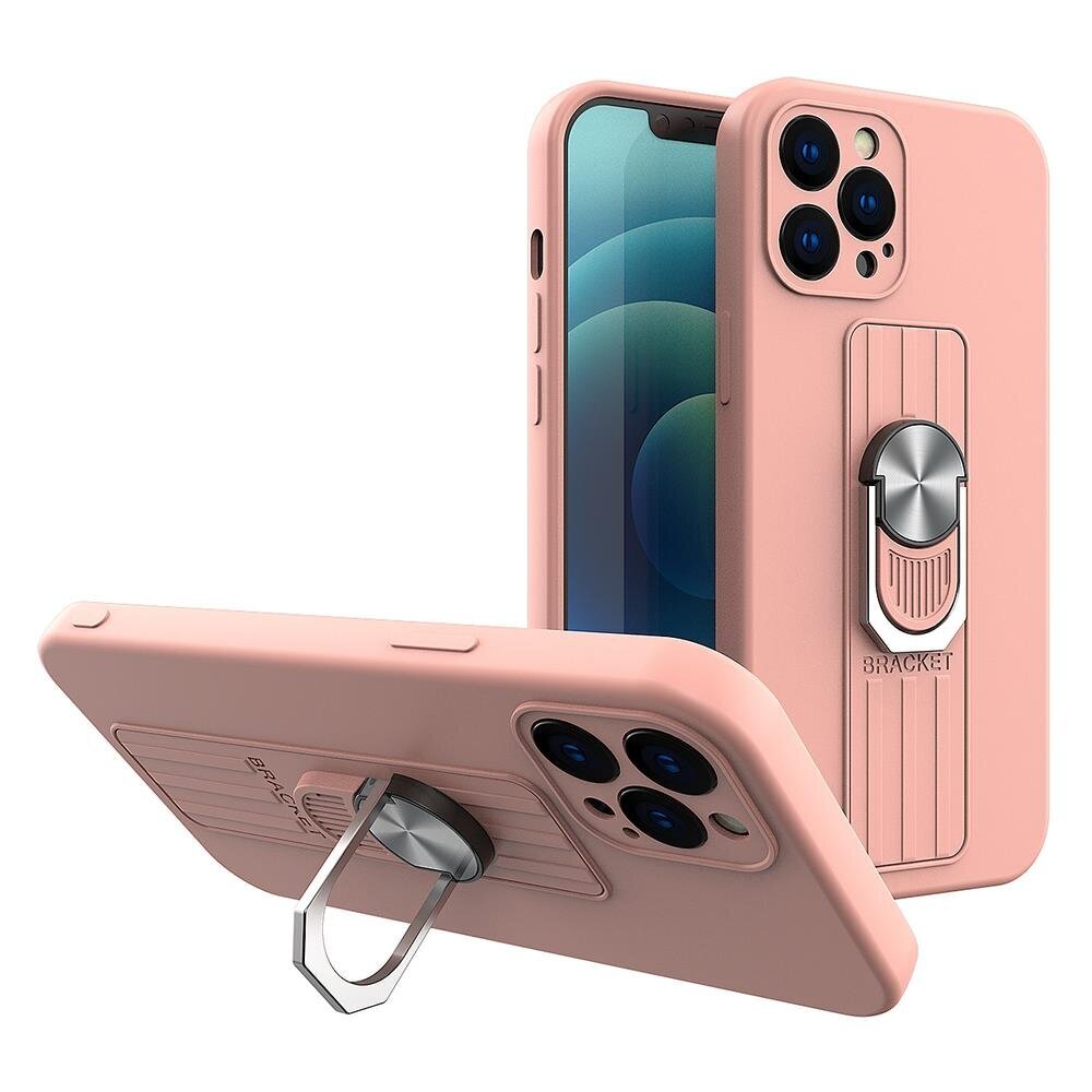 Ring Case silicone case with finger grip and stand, paredzēts iPhone 11 Pro Max, rozā цена и информация | Telefonu vāciņi, maciņi | 220.lv