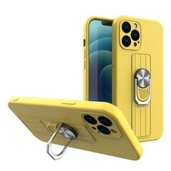 Чехол с держателем для пальца и подставкой Hurtel для iPhone 11 Pro Max, жёлтый цена и информация | Чехлы для телефонов | 220.lv