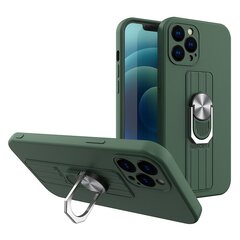 Чехол с держателем для пальца и подставкой Hurtel для iPhone 12 Pro, зелёный цена и информация | Чехлы для телефонов | 220.lv