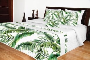 Stepēts gultas pārklājs Mariall NMC-B12, balts/zaļš, 220 x 240 cm цена и информация | Покрывала, пледы | 220.lv