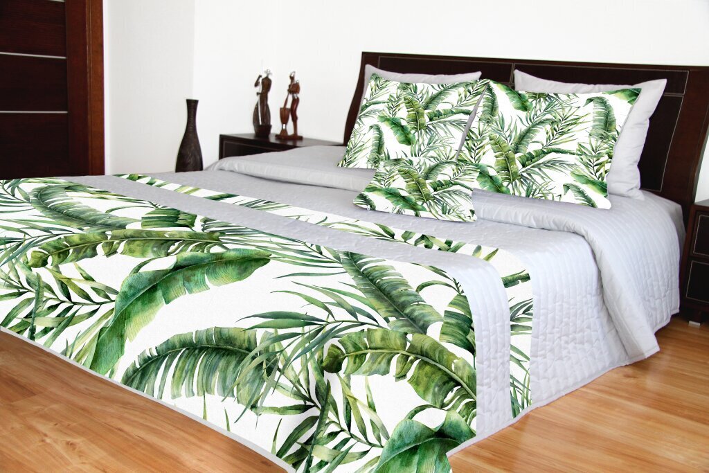 Stepēts gultas pārklājs Mariall NMC-12, pelēks/zaļš/balts, 240 x 240 cm cena un informācija | Gultas pārklāji, pledi | 220.lv