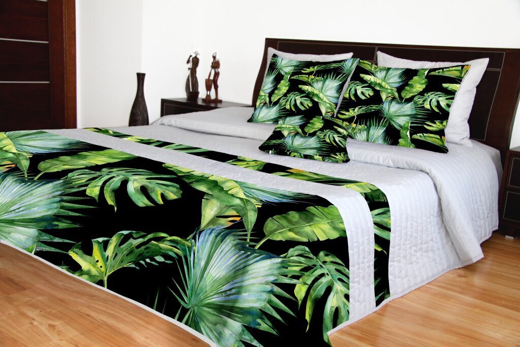 Stepēts gultas pārklājs Mariall NMC-08, pelēks/zaļš/melns, 240 x 240 cm cena un informācija | Gultas pārklāji, pledi | 220.lv