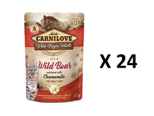 CARNILOVE WILD BOAR CHAMOMILE KAĶIEM 24 X 85G cena un informācija | Konservi kaķiem | 220.lv