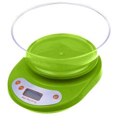 LCD  электронные кухонные весы с чашей, зеленые цена и информация | Кухонные весы | 220.lv