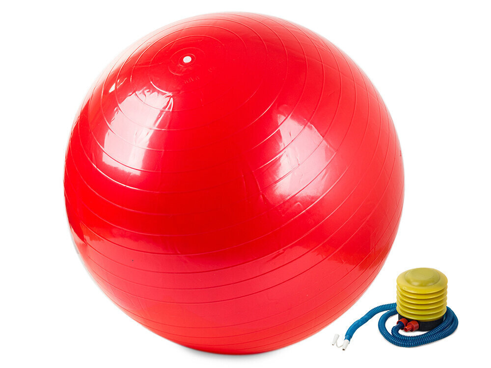 Vingrošanas bumba 65 cm, sarkana cena un informācija | Vingrošanas bumbas | 220.lv