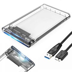 Cietā diska korpuss HDD 2.5" SATA, caurspīdīgs цена и информация | Чехлы для жёстких дисков | 220.lv