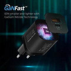 Зарядное устройство PROMATE PowerPort-33 GaNFast 33W / USB-C PD / USB-A цена и информация | Зарядные устройства для телефонов | 220.lv