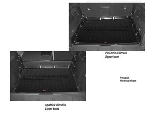 Резиновый коврик для багажника SKODA Octavia II A5 2004-2013, (universal lower (нижний)) black /6020011 цена и информация | Коврики для багажника по авто моделям | 220.lv