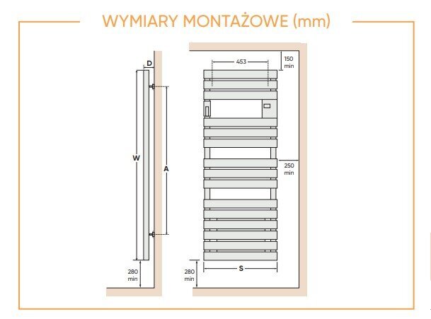 Dvieļu žāvētājs ATLANTIC, elektriskais 500 W ADELIS, jūras viļņu krāsā цена и информация | Dvieļu žāvētāji | 220.lv