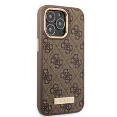 Guess PU 4G MagSafe Compatible Case for iPhone 13 Pro Brown cena un informācija | Telefonu vāciņi, maciņi | 220.lv