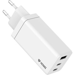 Зарядное устройство GaN YENKEE, 2x USB-C, макс 45 Вт + 1x USB-A, 18 Вт, QC3.0, технология Gallium Nitride цена и информация | Зарядные устройства для телефонов | 220.lv