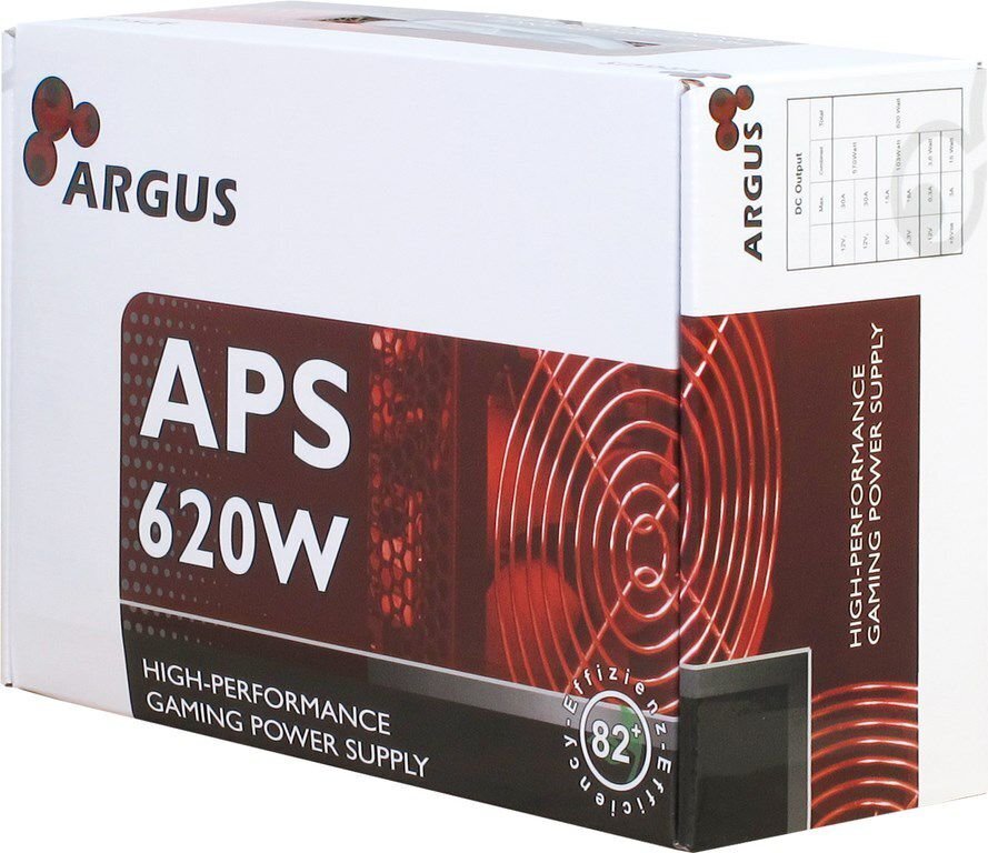 INTER-TECH PSU Argus APS-620W, 120mm, 82+ efficiency цена и информация | Barošanas bloki (PSU) | 220.lv