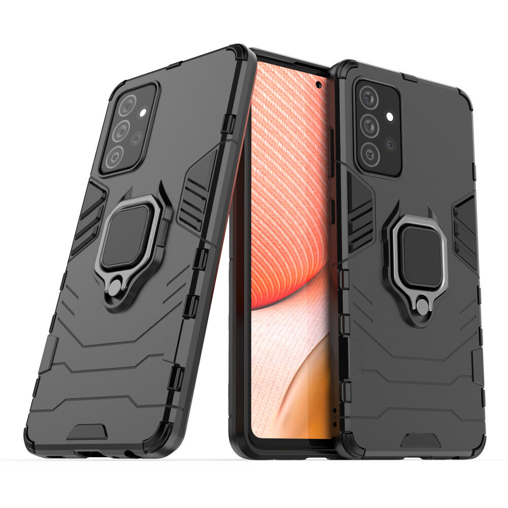 Ring Armor Case Kickstand Tough Rugged Cover, paredzēts Samsung Galaxy A72 4G, melns цена и информация | Telefonu vāciņi, maciņi | 220.lv