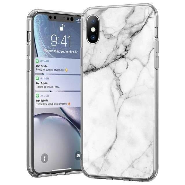 Wozinsky Marble TPU Case paredzēts Samsung Galaxy S21+ 5G (S21 Plus 5G), balts cena un informācija | Telefonu vāciņi, maciņi | 220.lv