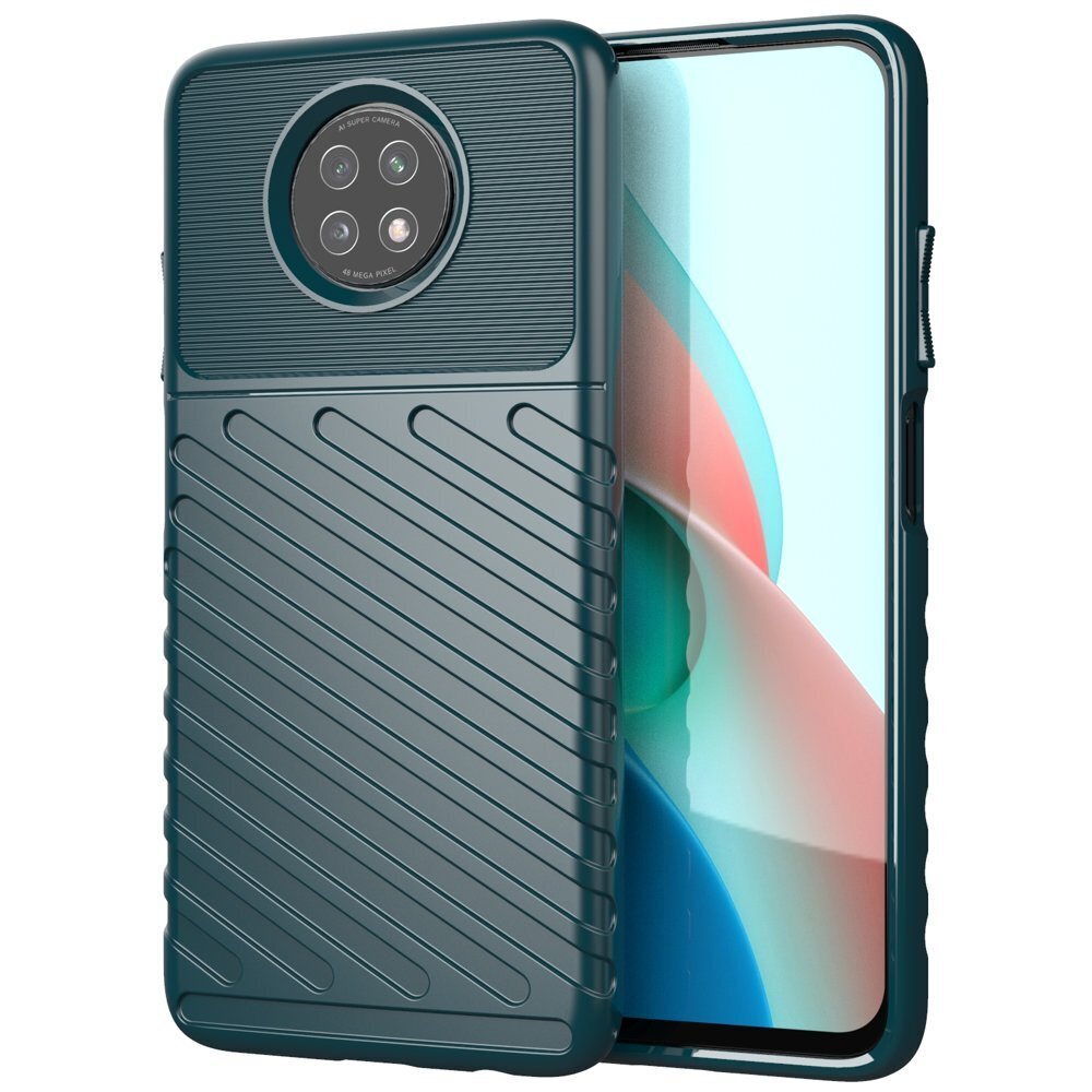 Thunder Case Flexible Tough Rugged Cover TPU Case, paredzēts Xiaomi Redmi Note 9T 5G, zaļš cena un informācija | Telefonu vāciņi, maciņi | 220.lv