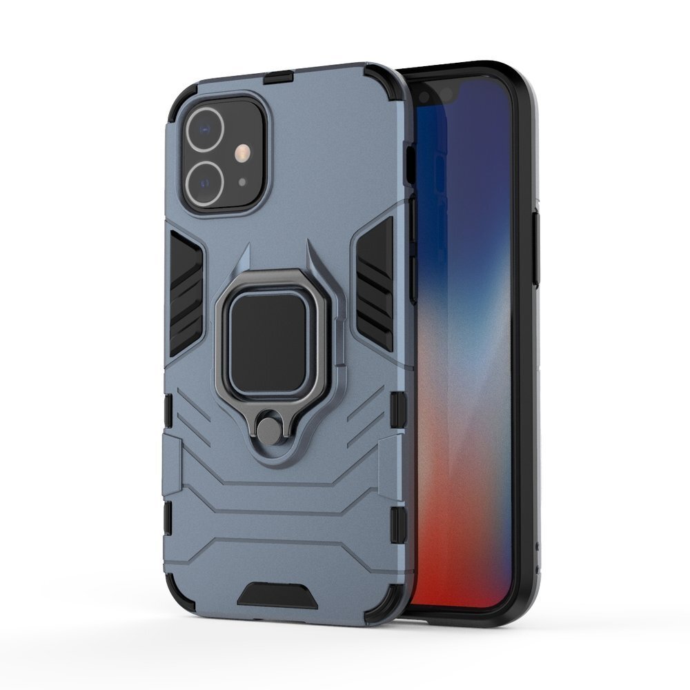 Ring Armor Case Kickstand Tough Rugged Cover, paredzēts iPhone 12 mini, zils цена и информация | Telefonu vāciņi, maciņi | 220.lv