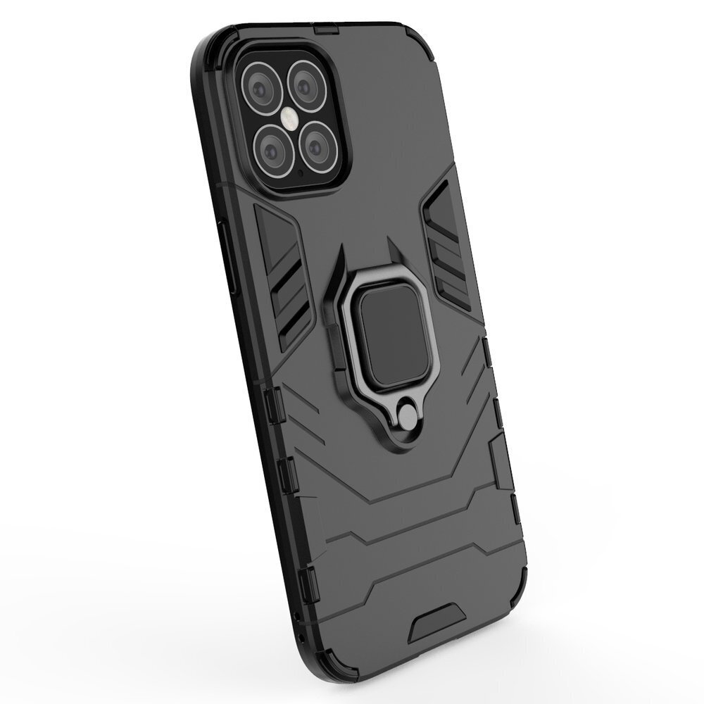 Ring Armor Case Kickstand Tough Rugged Cover, paredzēts iPhone 12 Pro Max, melns цена и информация | Telefonu vāciņi, maciņi | 220.lv
