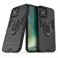 Ring Armor Case Kickstand Tough Rugged Cover, paredzēts iPhone 12 Pro Max, melns cena un informācija | Telefonu vāciņi, maciņi | 220.lv