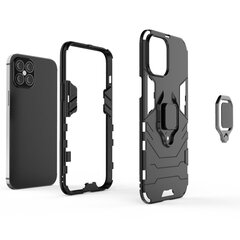 Ring Armor Case Kickstand Tough Rugged Cover, paredzēts iPhone 12 Pro Max, melns cena un informācija | Telefonu vāciņi, maciņi | 220.lv