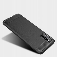 Hurtel Carbon Case paredzēts Xiaomi Poco M3, melns cena un informācija | Telefonu vāciņi, maciņi | 220.lv