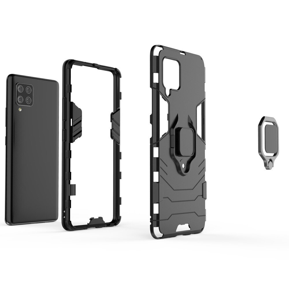 Ring Armor Case Kickstand Tough Rugged Cover, paredzēts Samsung Galaxy A42 5G, melns цена и информация | Telefonu vāciņi, maciņi | 220.lv