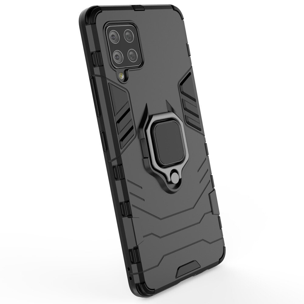 Ring Armor Case Kickstand Tough Rugged Cover, paredzēts Samsung Galaxy A42 5G, melns cena un informācija | Telefonu vāciņi, maciņi | 220.lv