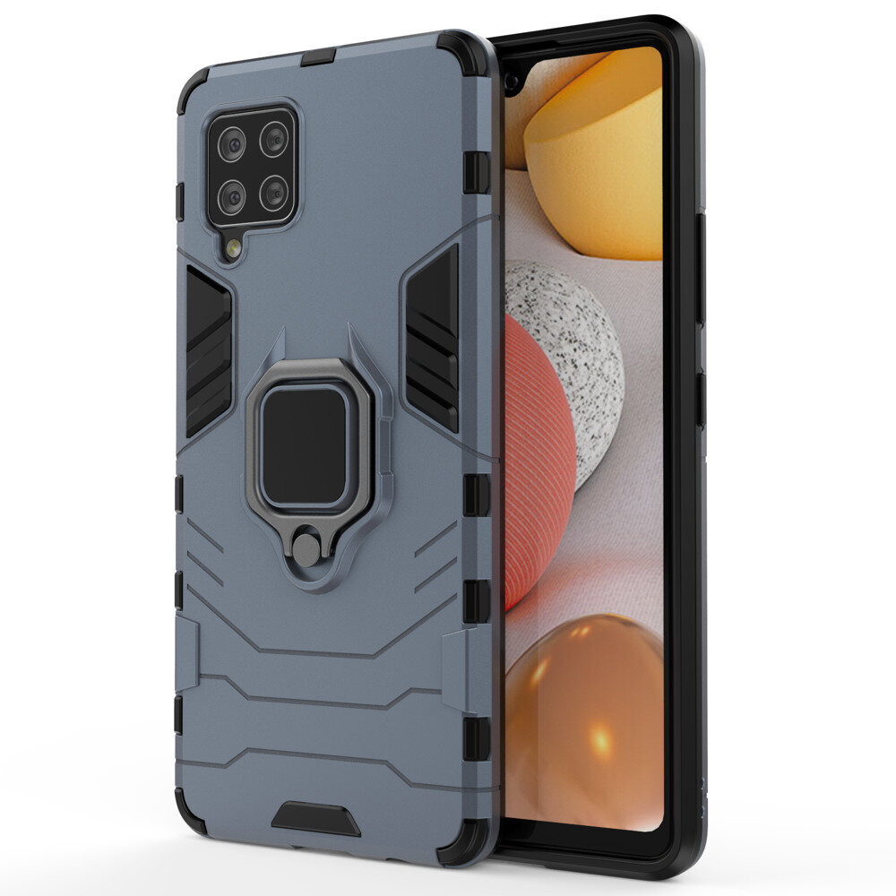 Ring Armor Case Kickstand Tough Rugged Cover, paredzēts Samsung Galaxy A42 5G, zils цена и информация | Telefonu vāciņi, maciņi | 220.lv