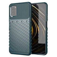 Thunder Case Flexible Tough Rugged Cover TPU Case, paredzēts Xiaomi Poco M3 / Xiaomi Redmi 9T, zaļš цена и информация | Чехлы для телефонов | 220.lv