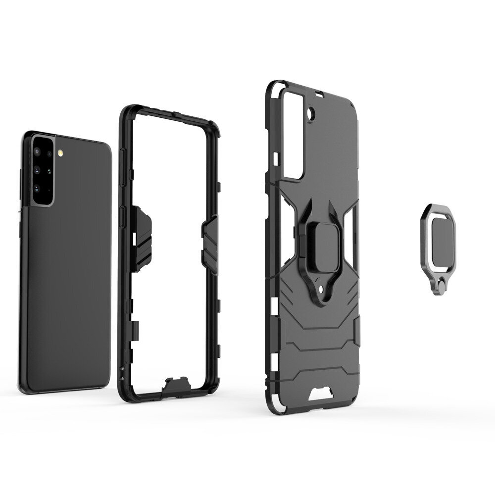 Ring Armor Case Kickstand Tough Rugged Cover, paredzēts Samsung Galaxy S21+ 5G (S21 Plus 5G), zils cena un informācija | Telefonu vāciņi, maciņi | 220.lv