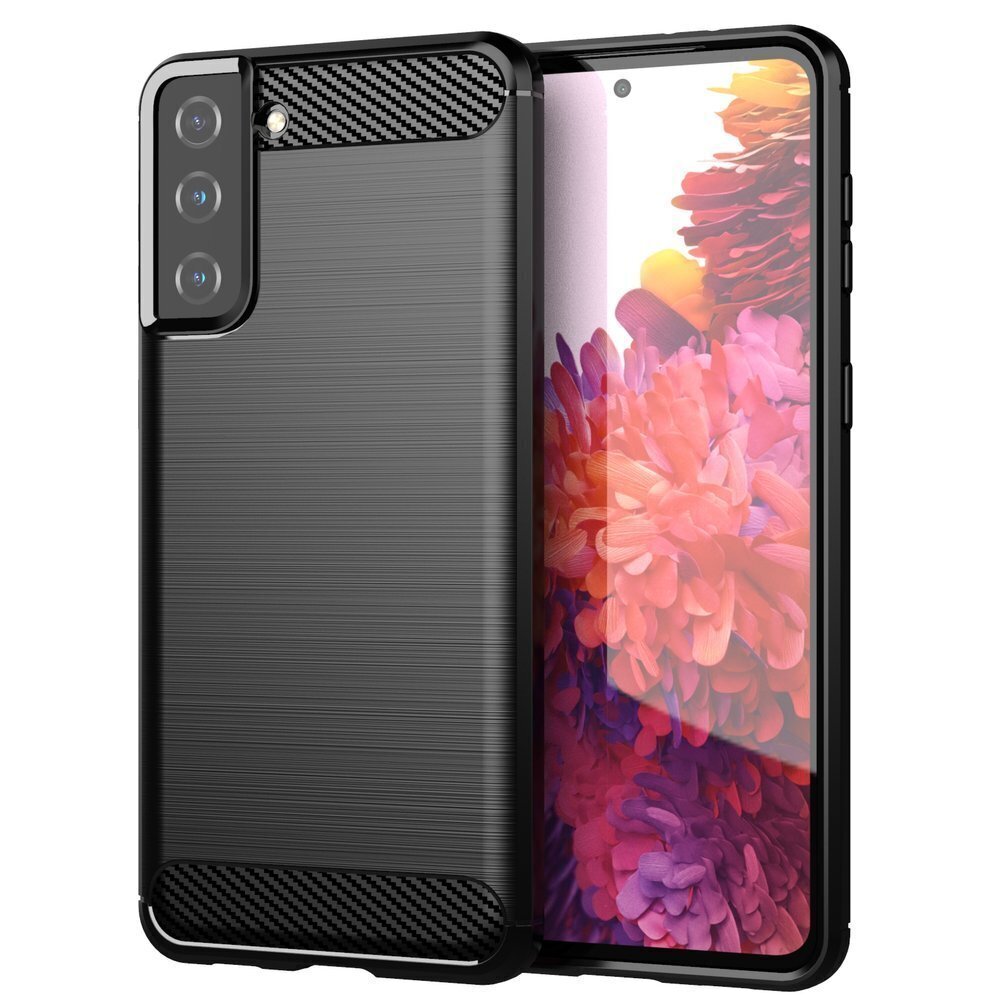 Hurtel Carbon Case paredzēts Samsung Galaxy S21+ 5G (S21 Plus 5G), melns цена и информация | Telefonu vāciņi, maciņi | 220.lv