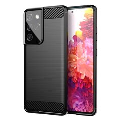 Hurtel Carbon Case paredzēts Samsung Galaxy S21 Ultra 5G, melns cena un informācija | Telefonu vāciņi, maciņi | 220.lv