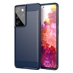 Hurtel Carbon Case paredzēts Samsung Galaxy S21 Ultra 5G, zils cena un informācija | Telefonu vāciņi, maciņi | 220.lv