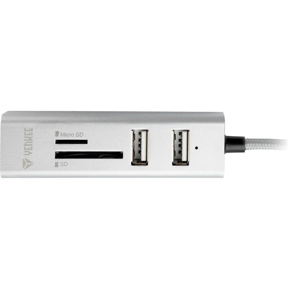 USB koncentrators YENKEE YHC 101SR, USB A - 3x USB 2.0, SD slot, micro SD, 480 Mbps, 0.3m цена и информация | Adapteri un USB centrmezgli | 220.lv