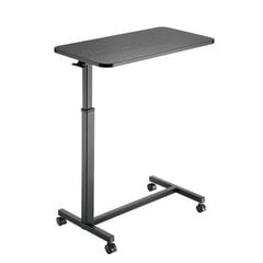 Mobilais, regulējama augstuma galdiņš ar riteņiem, melns cena un informācija | Datorgaldi, rakstāmgaldi, biroja galdi | 220.lv