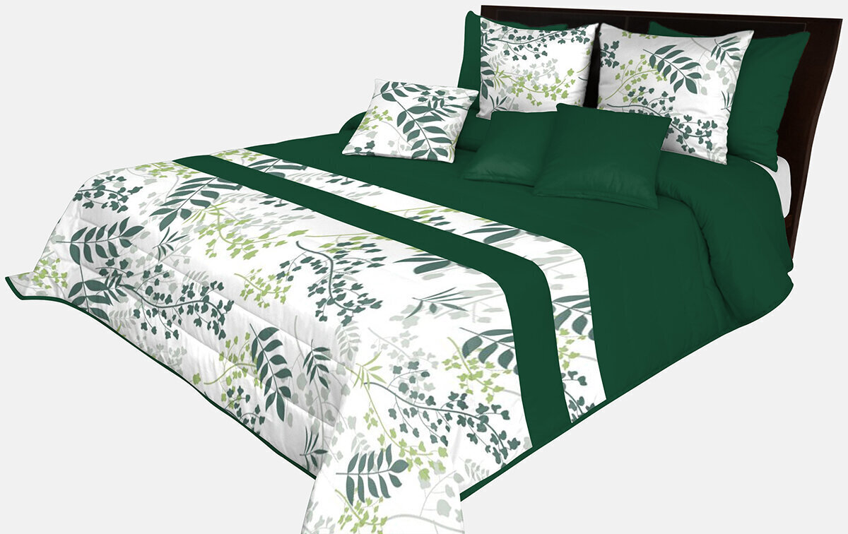 Stepēts gultas pārklājs Mariall NMP-058, balts, zaļš, pelēks, 170 x 230 cm cena un informācija | Gultas pārklāji, pledi | 220.lv
