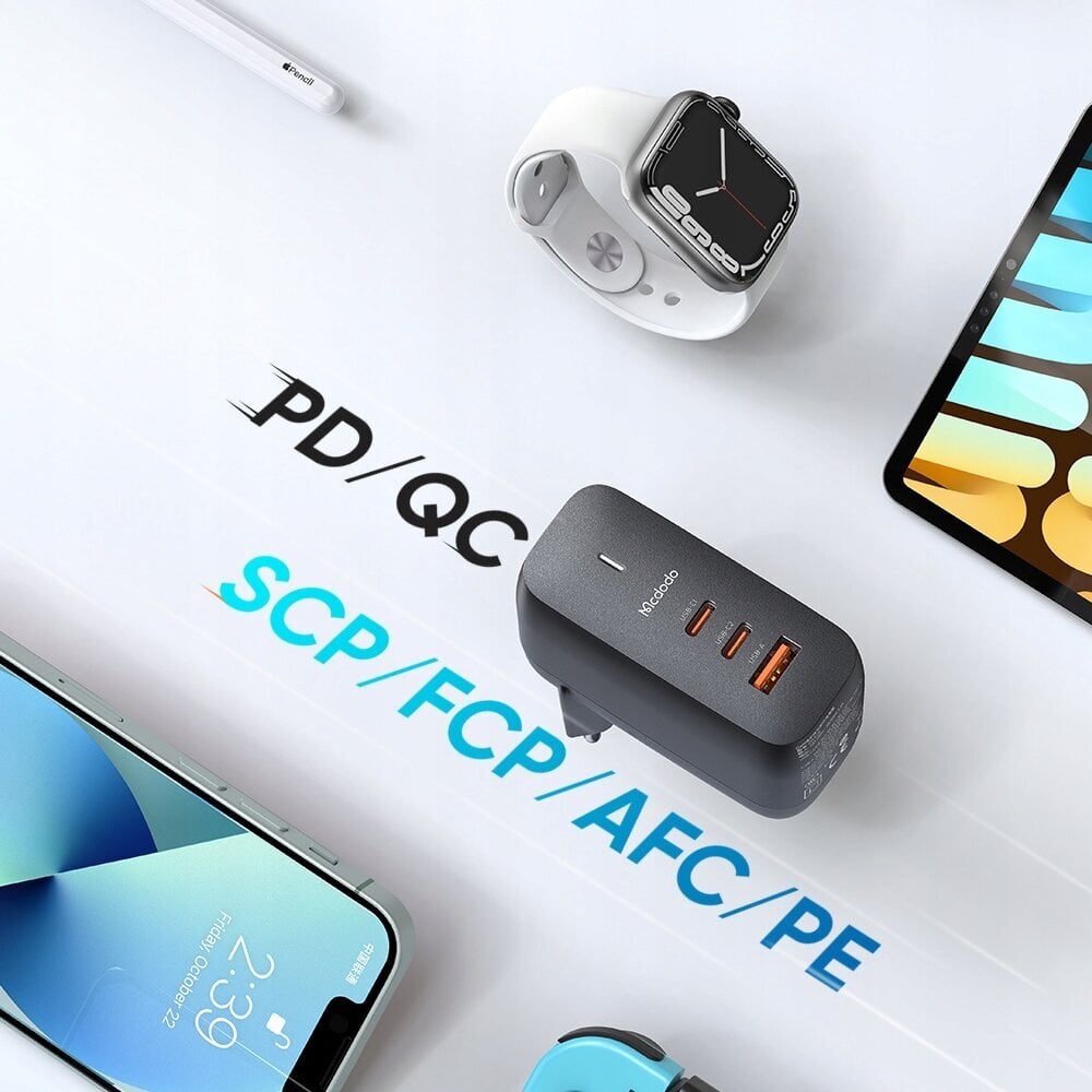 MCDODO GaN 3.0 FAST LAPTOP, MOBILO TELEFONU UZLĀDZĒJS USB-C PD USB-A 65W cena un informācija | Akumulatoru lādētāji | 220.lv