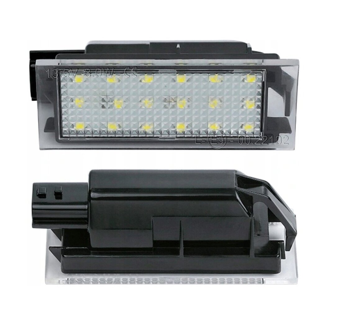 LED numura apgaismojums, AutoTune, Renault Clio III, Clio IV, Fluence, Kadjar, Kangoo, Laguna II, Laguna III, Master II, Master III, Megane II, Megane III, Thalia II, Trafic III cena un informācija | Automašīnu spoguļi, restes, lukturi | 220.lv