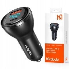 Mcdodo auto lādētājs, USB/ USB-C, PD 95W LCD CC-5670 cena un informācija | Auto 12V el. piederumi | 220.lv